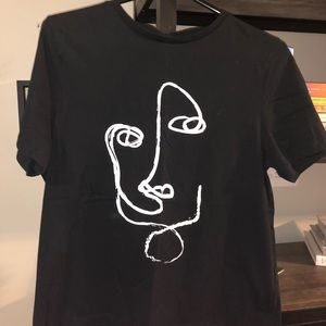 Anthropologie Large Art Face T-shirt